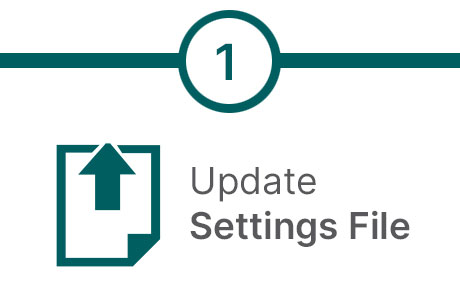 Step 1 update settings file"