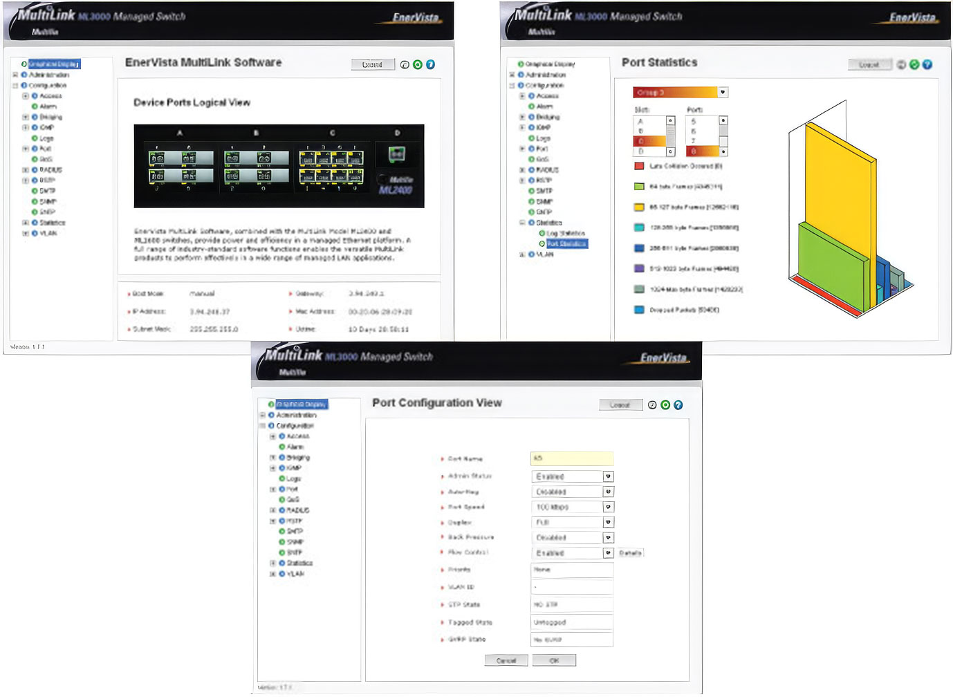 MultiLink screen samples