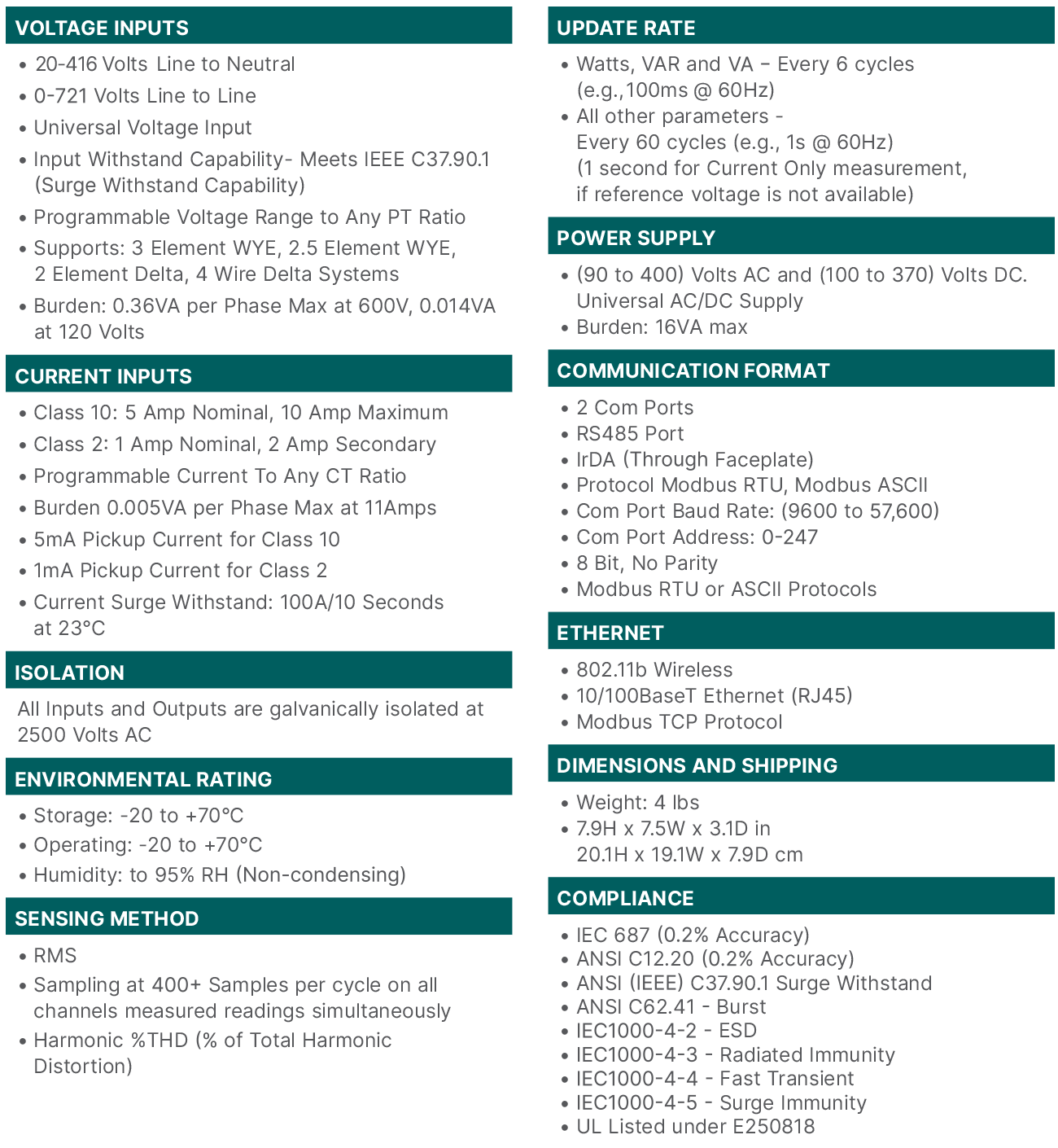 EPM 6100 specifications