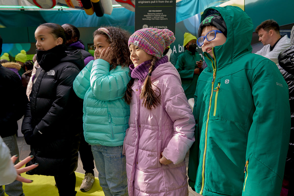 kids test a hands-on challenge at Innovators Toy Land