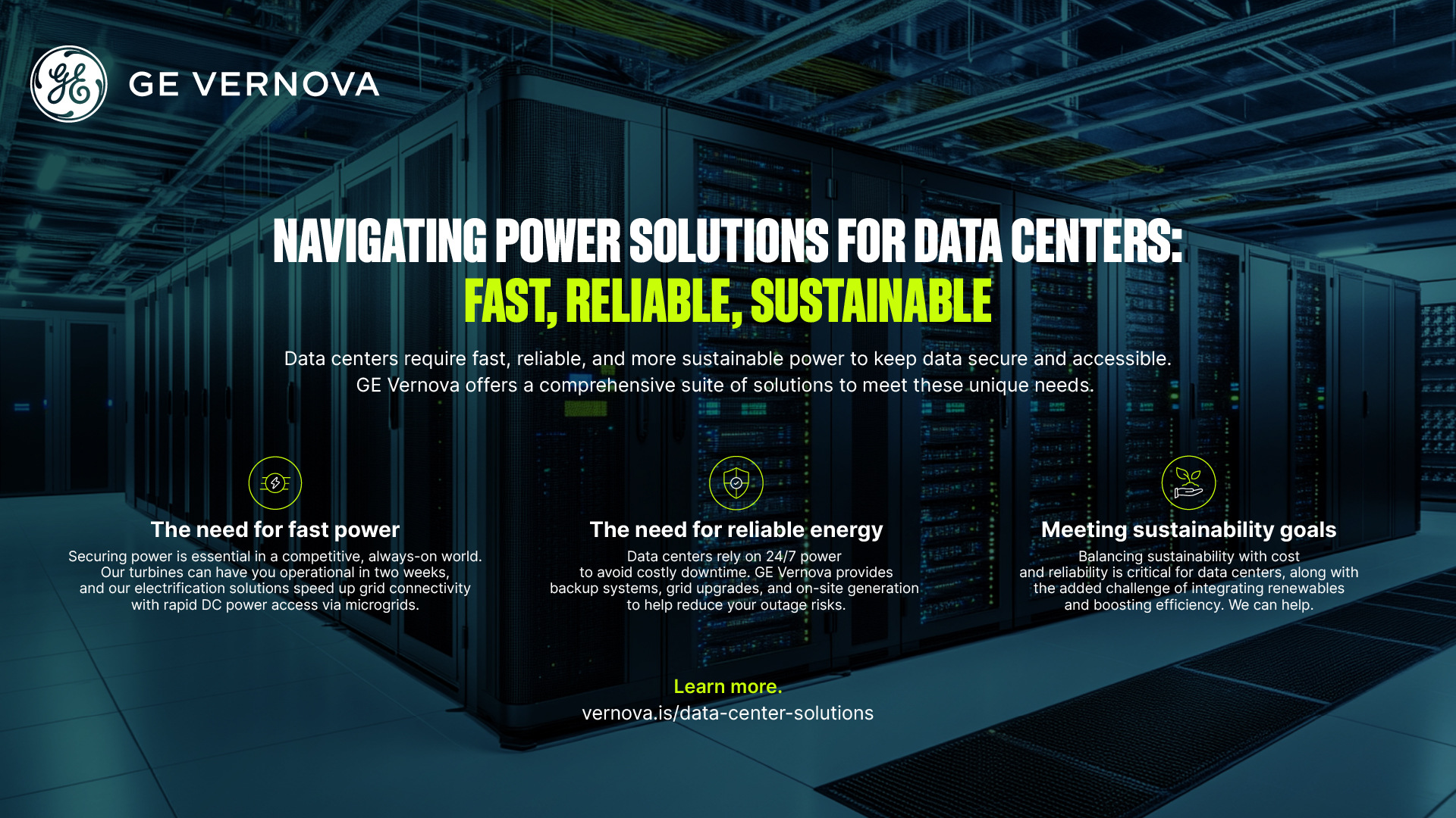 Navigating power solutions for Data Centers: Fast, Reliable, Sustainable