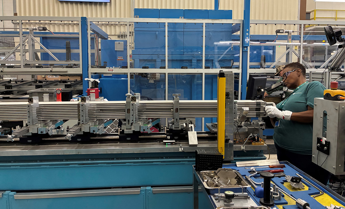Nuclear fuel bundles are manufactured at Global Nuclear Fuel’s site in Wilmington, NC.