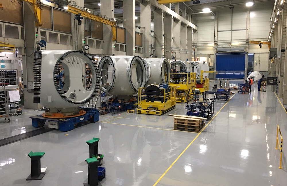 The hub line at GE Vernova's Salzbergen wind facility