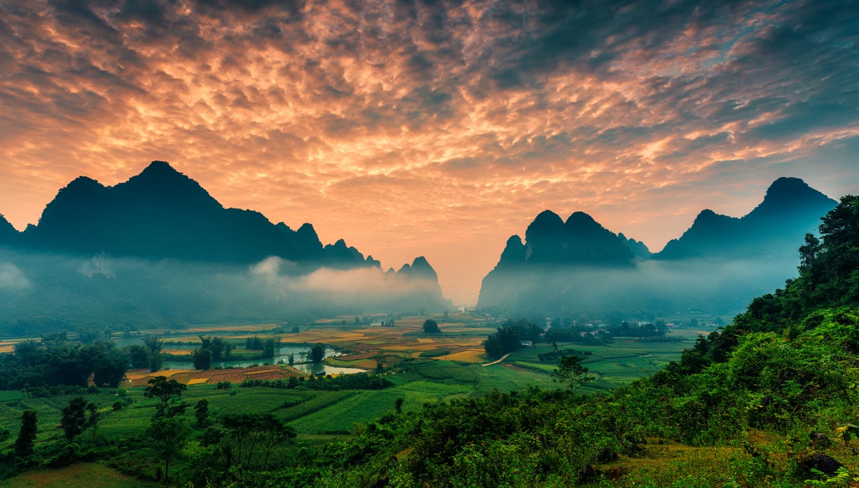 Phong Nam Valley in Cao Bang, Vietnam