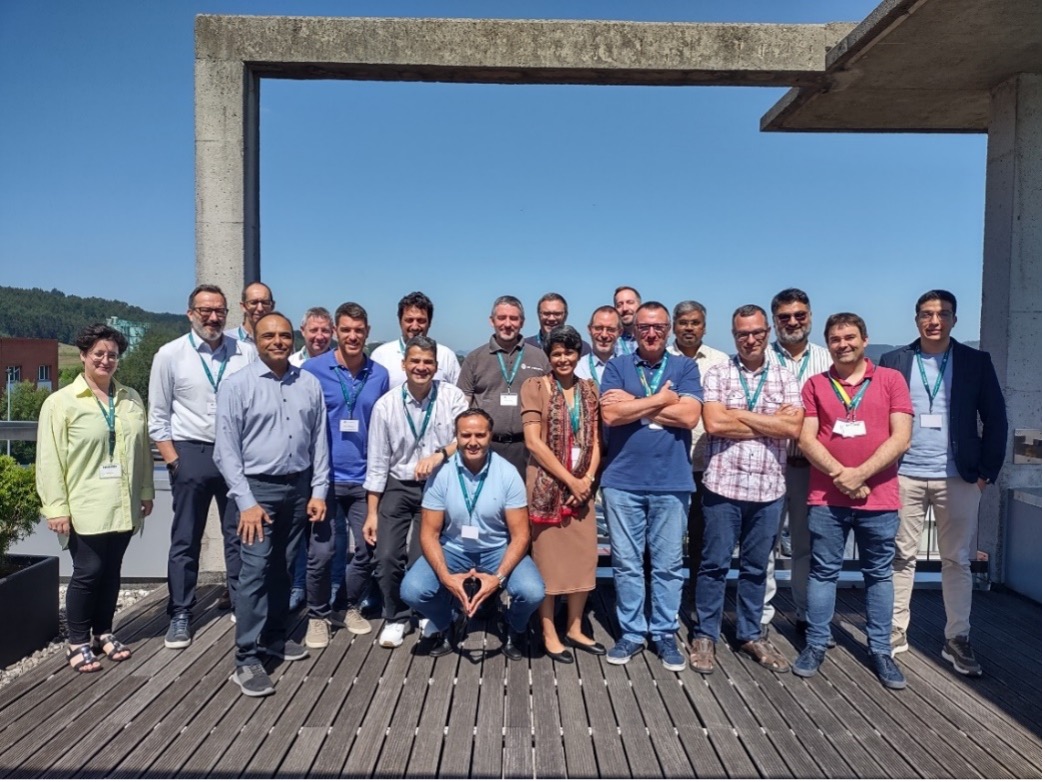 Preetika Dogra (front row, near center) with her colleagues in Bilbao, Spain.