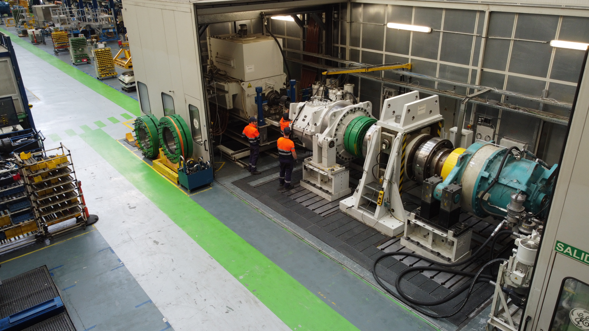 Image of work being done on a turbine