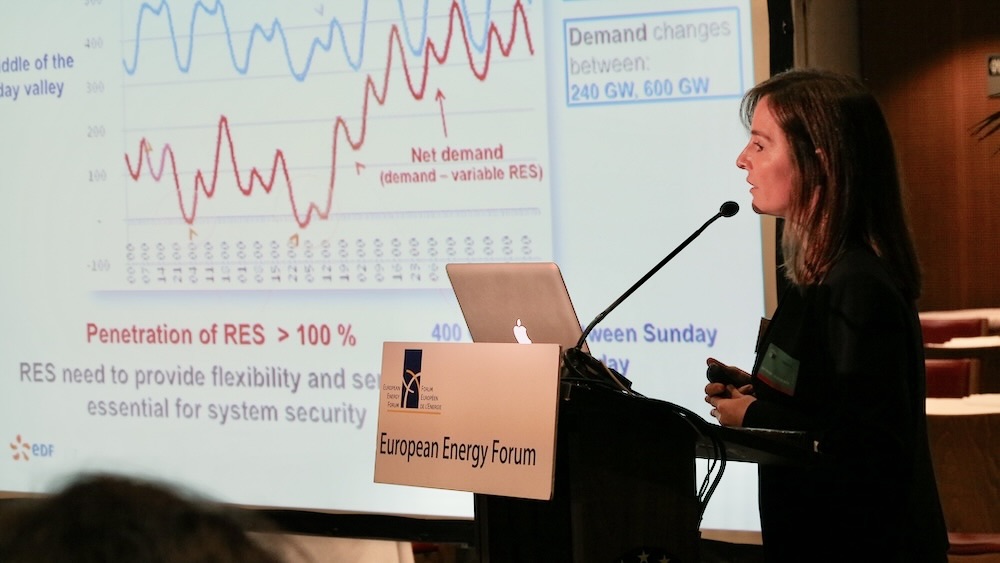 Silva giving a presentation at the European Energy Forum