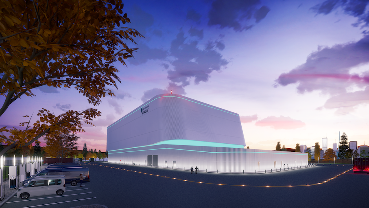 An architectural rendering of the BWRX-300 small modular reactor (SMR) nuclear technology facility.