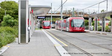 Parramatta Light Rail in operation