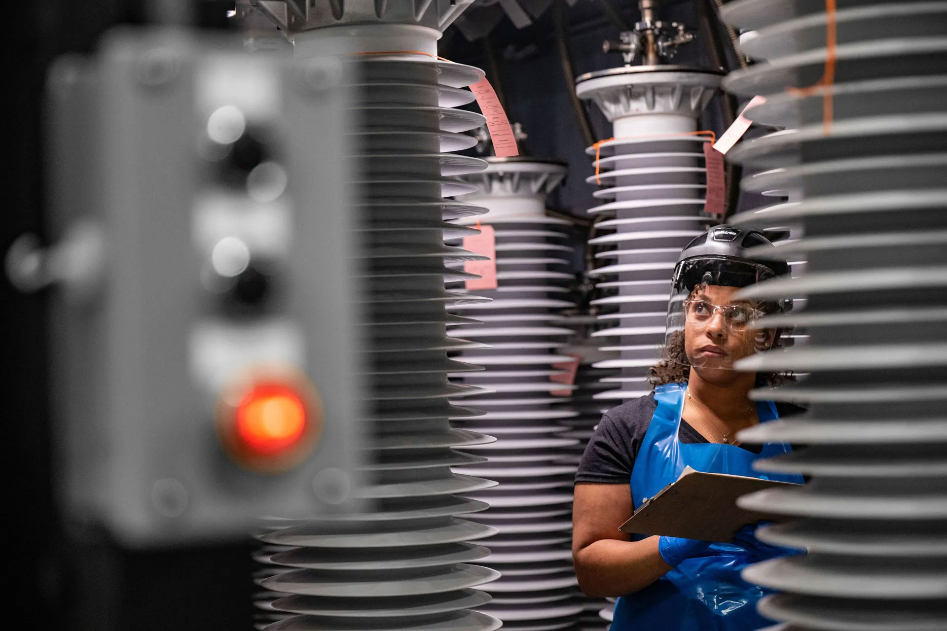 Capacitive voltage transformers assembly in Charleroi, Pennsylvania.