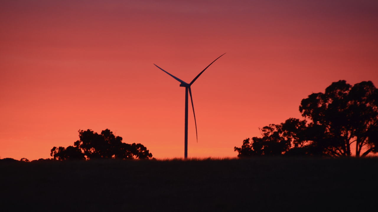 Wind turbine at Sunset