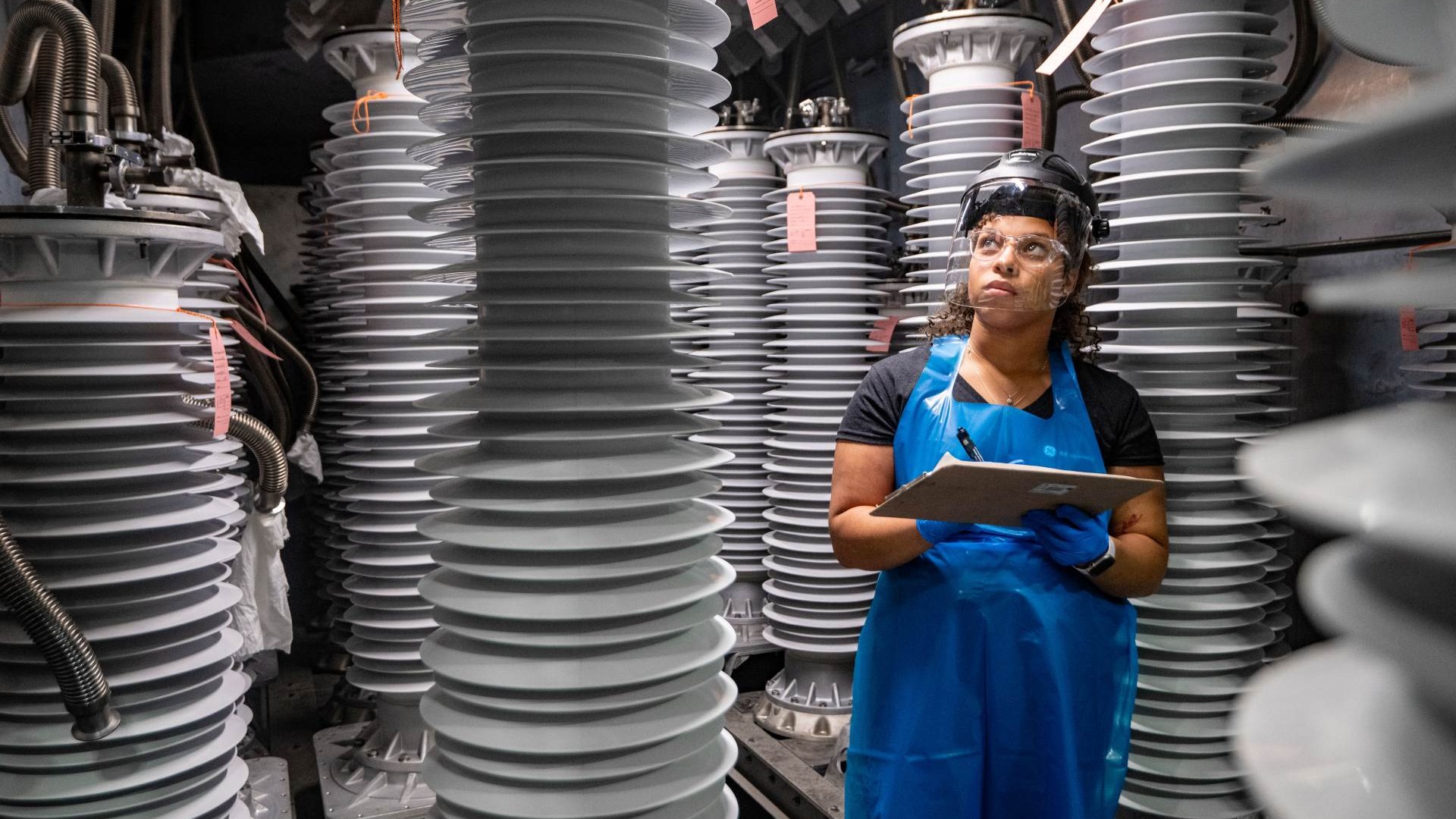 Powerlines with a Sunset in the background
