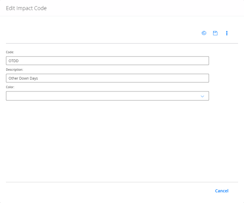 PLA Edit Impact Code Window