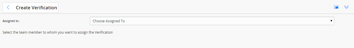 The Create Verification pane