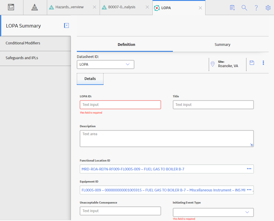 Blank LOPA Datasheet