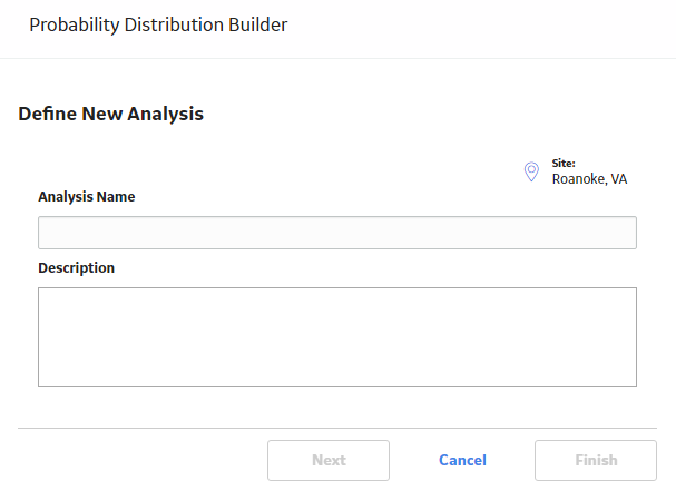 Define New Analysis