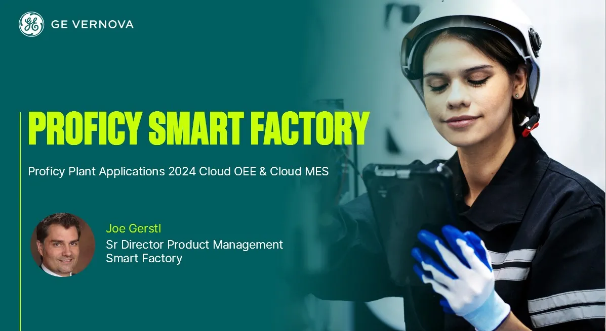 Proficy Smart Factory webinar cover image.